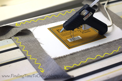 fabric wrap canvas_hot glue