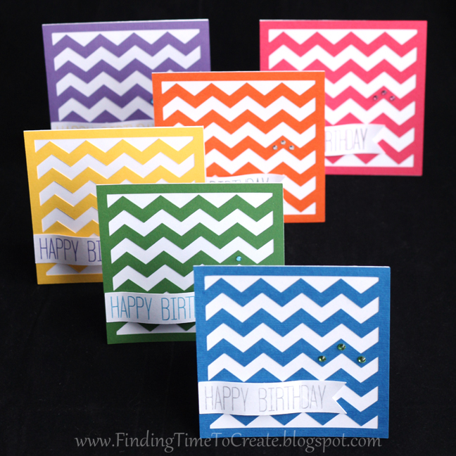 Chevron Birthday Card Set _ Finding Time To Create