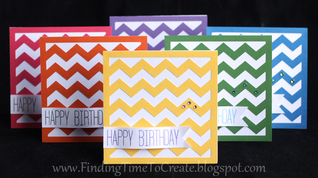 Chevron Birthday Card Set - Finding Time To Create