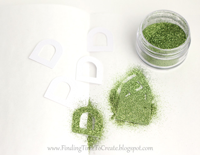 House Ornaments - glitter on back side of adhesive cardstock