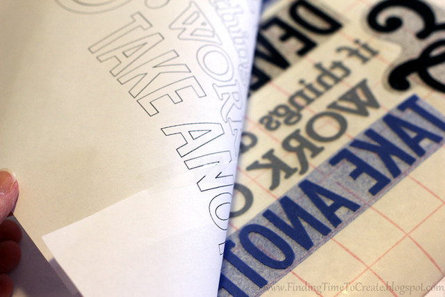 Remove transfer tape from paper template