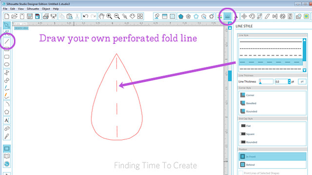 Fold line for raindrop