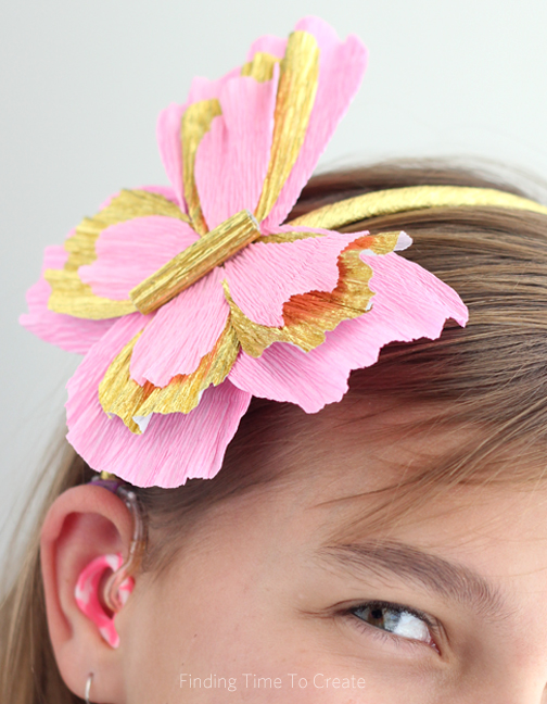Italian Crepe Paper butterfly headband