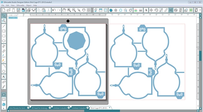 Bird Cage Valentines Decor - Silhouette CAMEO paper crafts