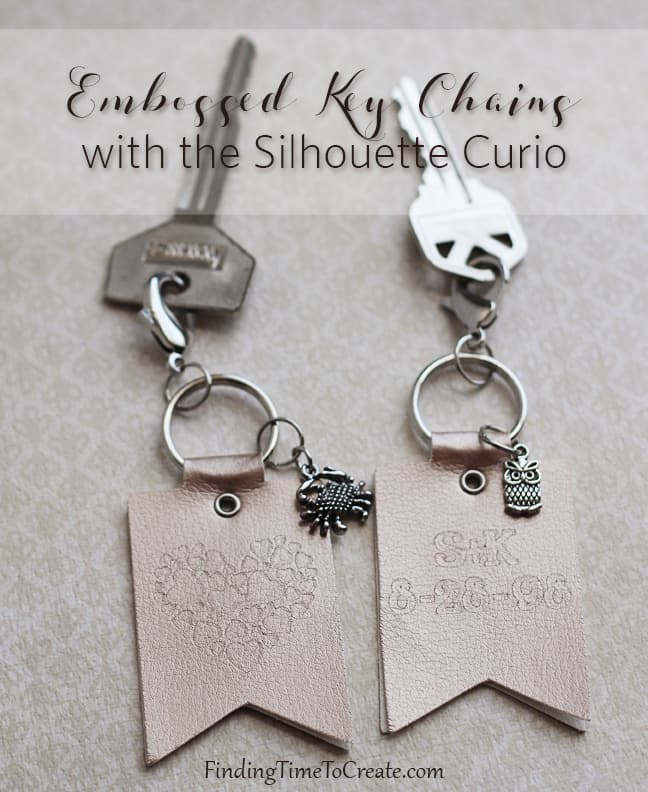 Embossed leatherette keychains - Finding Time To Create - Silhouette Curio Tutorial