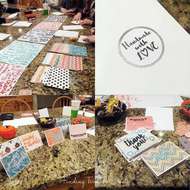Mint stamp at card party - Finding Time To Create