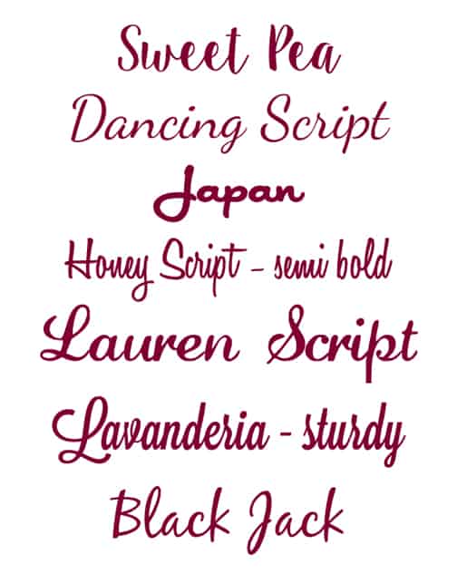 Favorite script fonts for cutting & how to adjust in Silhouette Studio