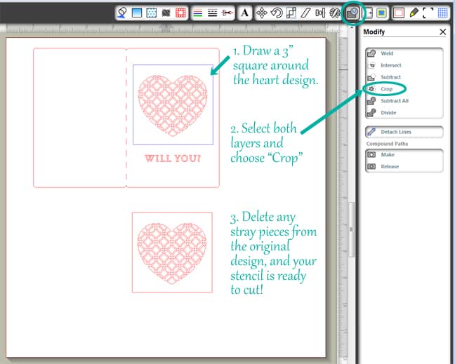 stenciled valentines