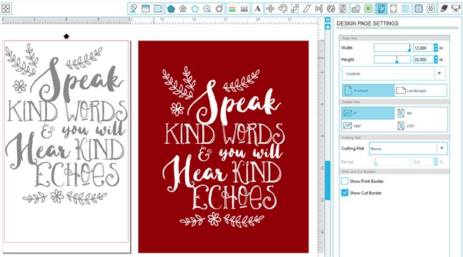 ss Page Settings for Vinyl with Roll Feeder
