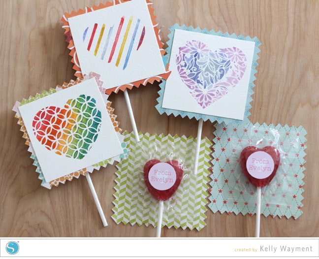 stenciled valentines