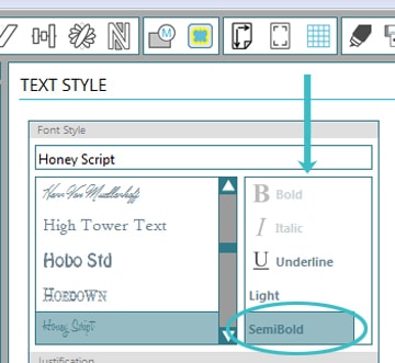 Script Fonts - Adjust in Silhouette Studio