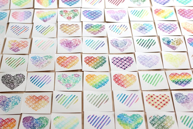 stenciled valentines